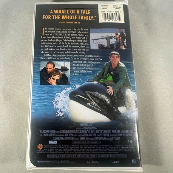 Free Willy 3 The Rescue 1997 VHS Family Movie Jason James Richter - Picture 2 of 3